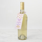 Faux Gold Confetti op Paarse Waterverf bruiloft Flessenhanger (Schuin)