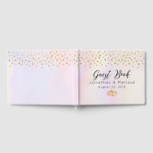 Faux Gold Confetti op Paarse Waterverf bruiloft Gastenboek (Volledig)