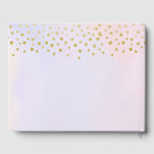 Faux Gold Confetti op Paarse Waterverf bruiloft Gastenboek (Achterkant)