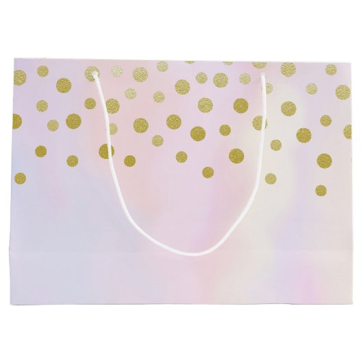 Faux Gold Confetti op Paarse Waterverf bruiloft Groot Cadeauzakje (Achterkant)