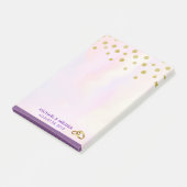 Faux Gold Confetti op Paarse Waterverf bruiloft Post-it® Notes (Schuin)