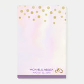 Faux Gold Confetti op Paarse Waterverf bruiloft Post-it® Notes (Voorkant)