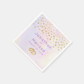 Faux Gold Confetti op Paarse Waterverf bruiloft Servet (Hoek)