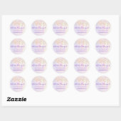 Faux Gold Confetti op Paarse Waterverf Business Ronde Sticker (Vel)