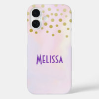 Faux Gold Confetti op Paarse Waterverf