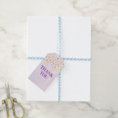 Faux Gold Confetti op Paarse Waterverf Hartelijk d Cadeaulabel (Met Touw)