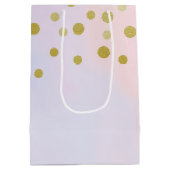 Faux Gold Confetti op Paarse Waterverf Medium Cadeauzakje (Achterkant)