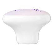 Faux Gold Confetti op Paarse Waterverf Monogram Keramische Knop (Zijkant)