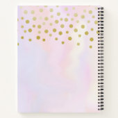Faux Gold Confetti op Paarse Waterverf Notitieboek (Achterkant)