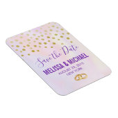 Faux Gold Confetti op Paarse Waterverf STD Magneet (Rechterzijde)