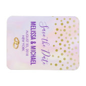 Faux Gold Confetti op Paarse Waterverf STD Magneet (Horizontaal)