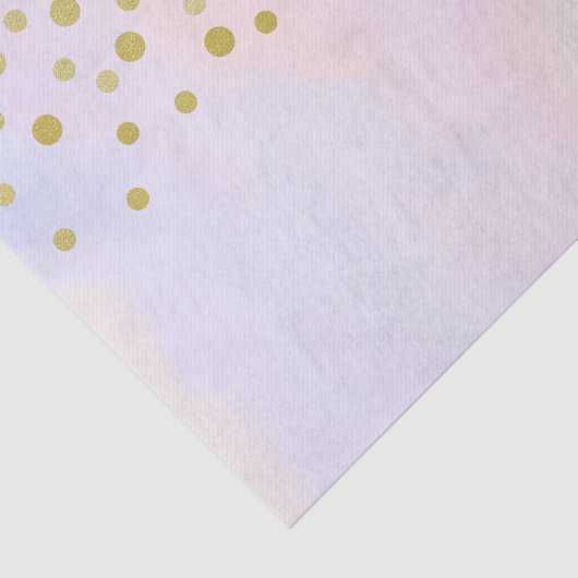 Faux Gold Confetti op Paarse Waterverf Tissuepapier (Detail)
