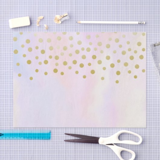 Faux Gold Confetti op Paarse Waterverf Tissuepapier (Craft)