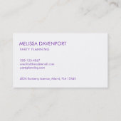 Faux Gold Confetti op Paarse Waterverf Visitekaartje (Achterkant)