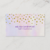 Faux Gold Confetti op Paarse Waterverf Visitekaartje (Voorkant)