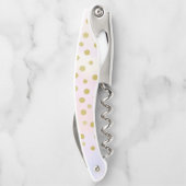 Faux Gold Confetti op roze Waterverf Kurkentrekker (Achterkant)