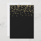 Faux Gold Confetti op zwart | 21e verjaardagsfeest Kaart (Achterkant)