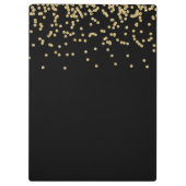Faux Gold Confetti op zwart Klembord (Achterkant)