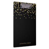 Faux Gold Confetti op zwart Klembord (Rechts)