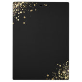 Faux Gold Confetti op zwart Modern gepersonaliseer Klembord (Achterkant)