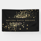 Faux Gold Confetti op zwarte banner (Horizontaal)