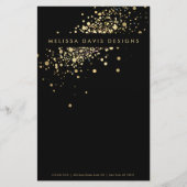 Faux Gold Confetti op zwarte brochure (Voorkant)