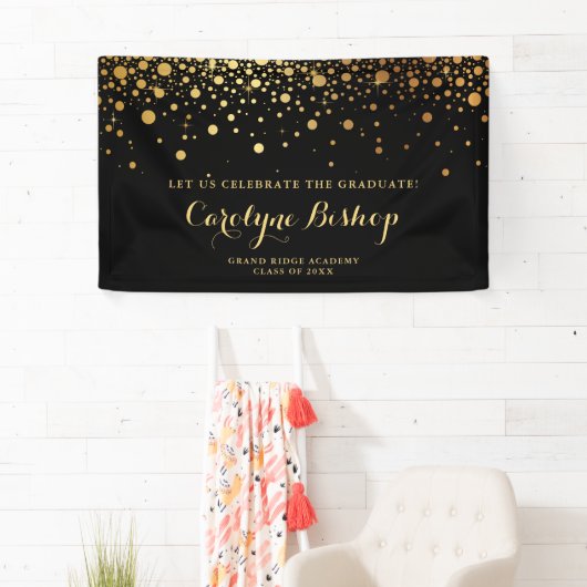 Faux Gold Confetti - Persoonlijk Afstuderen | Zwar Spandoek (Insitu)