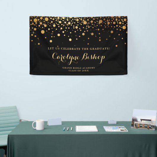 Faux Gold Confetti - Persoonlijk Afstuderen | Zwar Spandoek (Beurs)