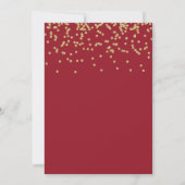 Faux Gold Confetti Red Merry Christmas Party Kaart (Achterkant)