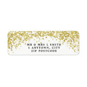 Faux Gold confetti retour adreslabels Etiket (Voorkant)
