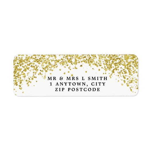 Faux Gold confetti retour adreslabels Etiket (Voorkant)