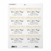 Faux Gold Confetti Stippen Bruiloft Retouradres Etiket (Full Sheet)