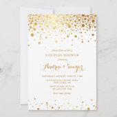 Faux Gold Confetti Stippen Couples Showuitnodiging Kaart (Voorkant)