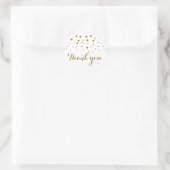 Faux Gold Confetti Stippen Dank u Ronde Sticker (Tas)