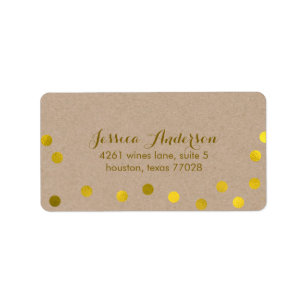 Faux Gold Confetti Stippen Etiket