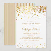Faux Gold Confetti Stippen Graduation Party Kaart (Voorkant / Achterkant)