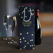 Faux Gold Confetti Stippen Matte Black Wine Gift B Wijn Cadeautas