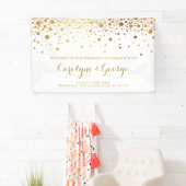Faux Gold Confetti Stippen Weddenschap Welkomstban Spandoek (Insitu)
