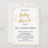 Faux Gold Confetti Typografie Baby shower Kaart (Voorkant)