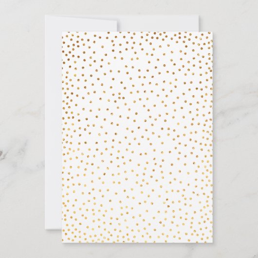 Faux Gold Confetti Typografie Baby shower Kaart (Achterkant)