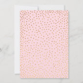 Faux Gold Confetti Typografie Roze Baby shower Kaart (Achterkant)