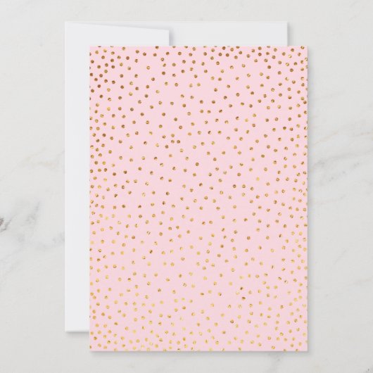 Faux Gold Confetti Typografie Roze Baby shower Kaart (Achterkant)