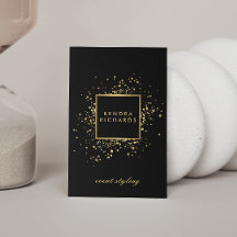 Faux Gold-Confetti, verspreid over Modern Black