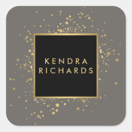 Faux Gold-Confetti, verspreid over Modern Grey Vierkante Sticker