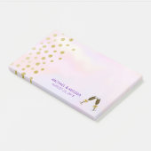 Faux Gold Confetti w/Champagne Glasses Wedding Post-it® Notes (Schuin)