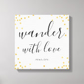 Faux Gold Confetti Wander met Love Canvas (Voorkant)