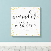 Faux Gold Confetti Wander met Love Canvas Afdruk (Insitu (Houten vloer))