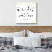 Faux Gold Confetti Wander met Love Canvas Afdruk (Insitu (Slaapkamer))
