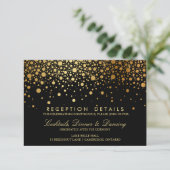 Faux Gold Confetti Wedding Reception Kaart (Staand voorkant)