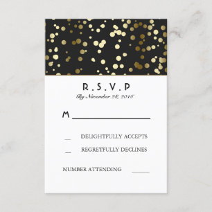 Faux Gold Confetti Wedding RSVP-kaarten RSVP Kaartje